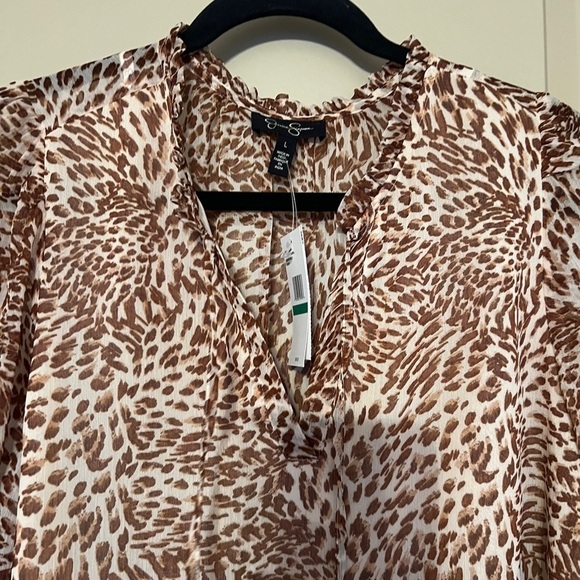 NWT Gorgeous Leopard Print Jessica Simpson Blouse Large - Picture 6 of 8